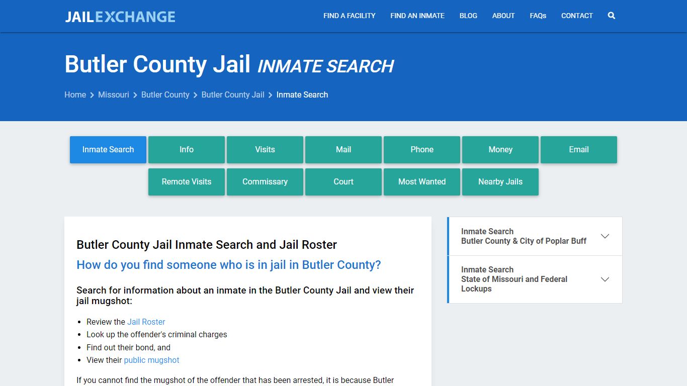 Inmate Search: Roster & Mugshots - Butler County Jail, MO